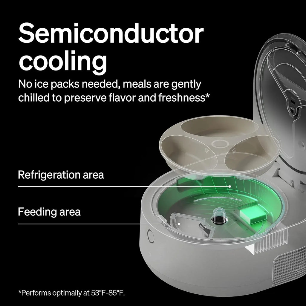 Automatic Cat Feeder Wet Food Refrigerated New Upgraded APP Control,3 Days Freshness 3 Meals,Semiconductor Cooling&Quick Chills Wet Food Dispenser,Polar WiFi Timed Auto Pet Feeder for Cat Dog