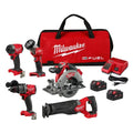 Milwaukee 3697-25 M18 FUEL 18V 5 Tool Cordless Brushless Li-Ion Combo Kit