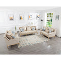 84 Modern Velvet Sofa Set, 3 Seater Couch with Loveseat for Living Room, Apartment, Beige