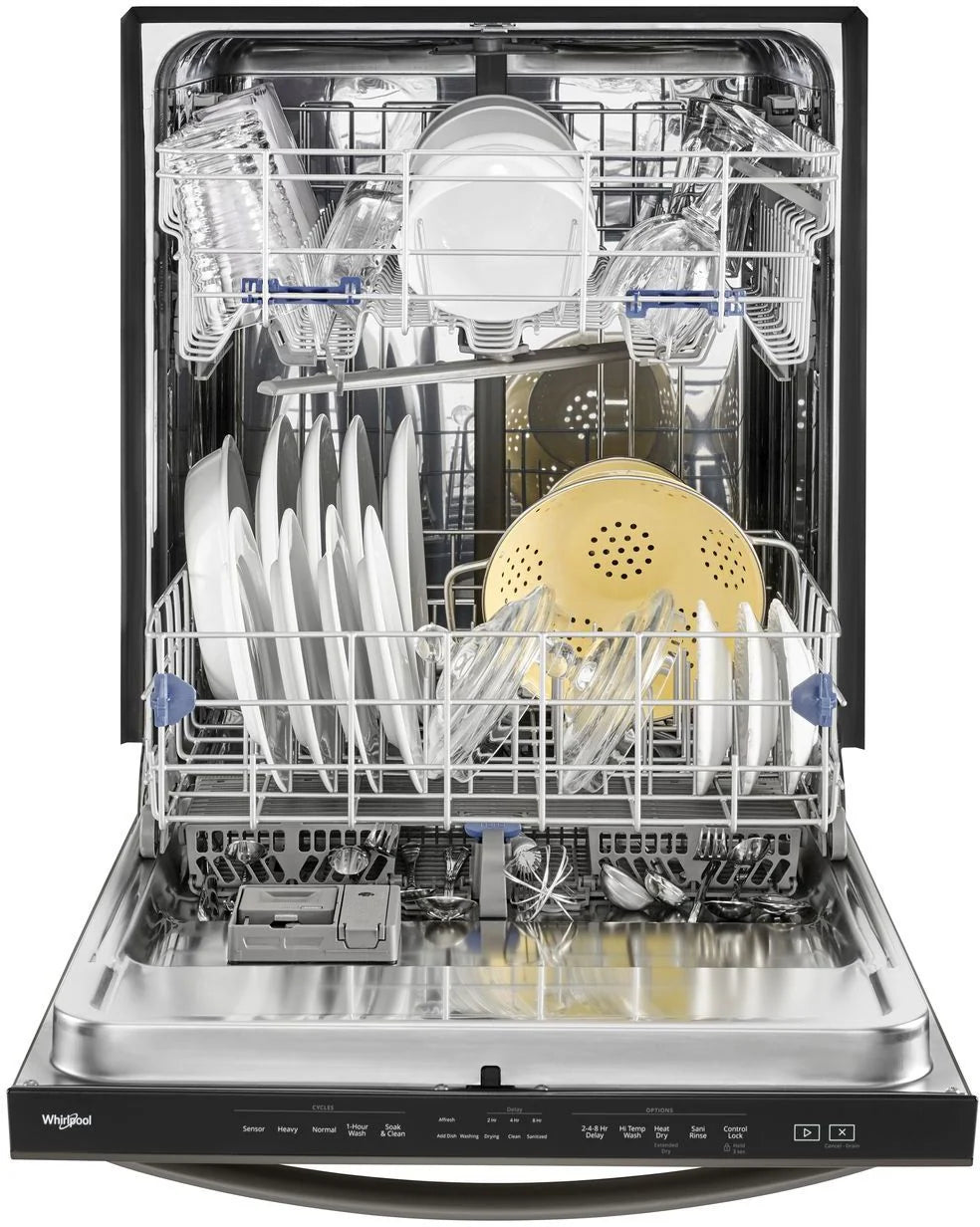 Whirlpool - 24 Built-In Dishwasher - Black stainless steel