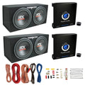 MTX TNE212D 12 Subwoofer (2 Pack) + Monoblock Amplifier (2 Pack) + Amp Wire Kit