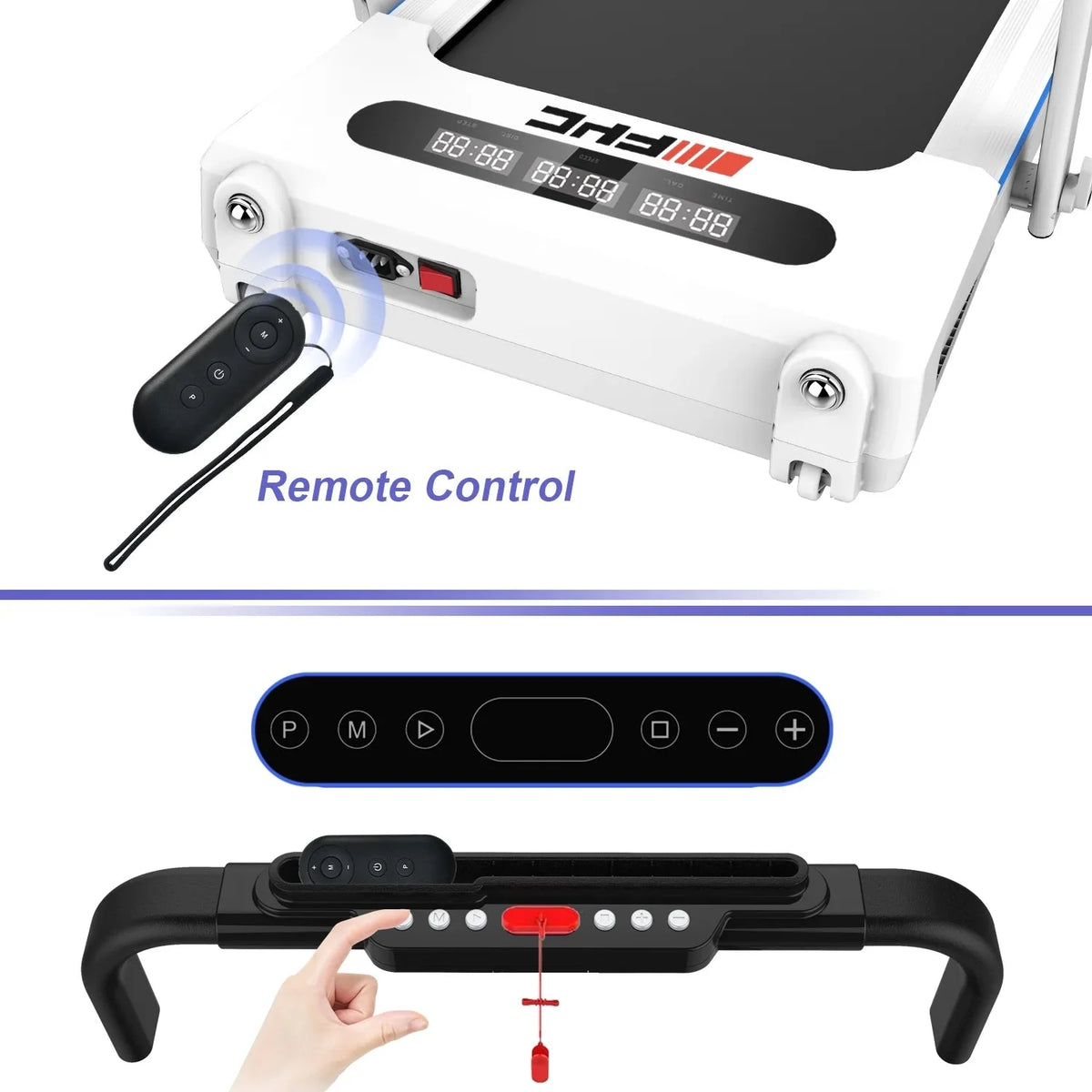 ikayaa FYC 2 in 1 Under Desk Treadmill - 2.5 HP Folding Treadmill for Home, Installation-Free Foldable Treadmill Compact Electric Running Machine, Remote Control & LED Display Walking Running Joggi