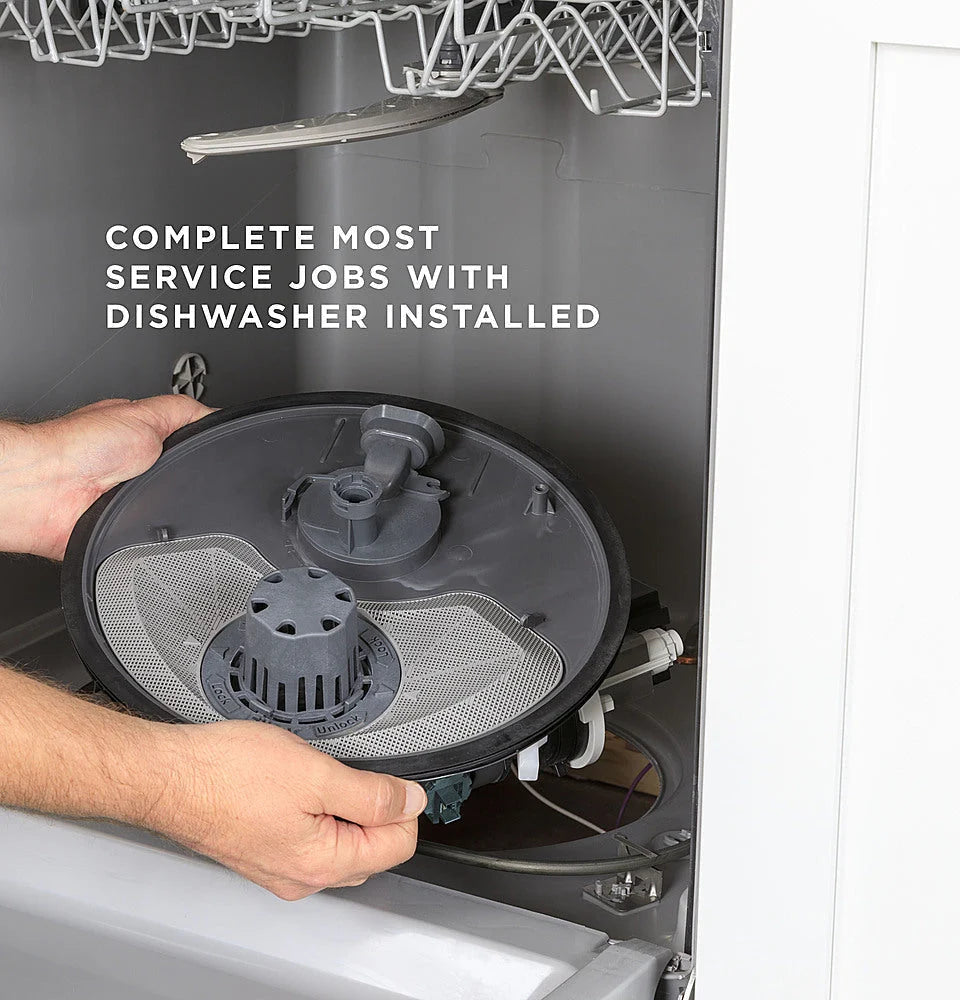 GE - Front Control Dishwasher with 60dBA - White