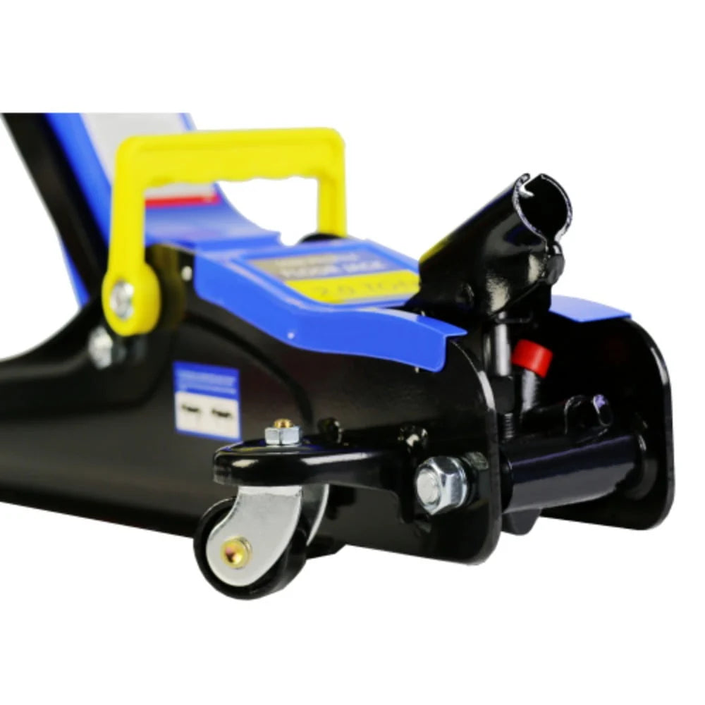 Floor Jack, 2 Ton Low Profile Floor Jack, Heav yDuty Steel Racing Floor Jack with Single Piston QuickLift Pump, Floor Jack Black+Blue + Steel + 2T Single pump + Lifting range 3.3-15.2