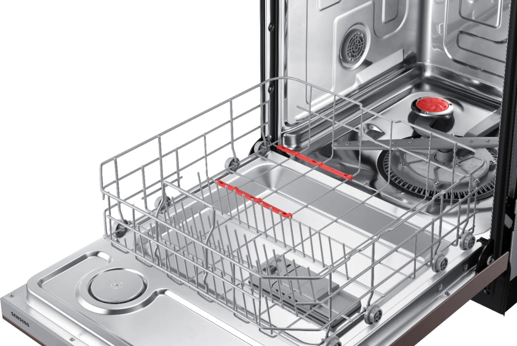 Samsung - StormWash 24 Top Control Built-In Dishwasher with AutoRelease Dry, 3rd Rack, 48 dBA - Tuscan stainless steel