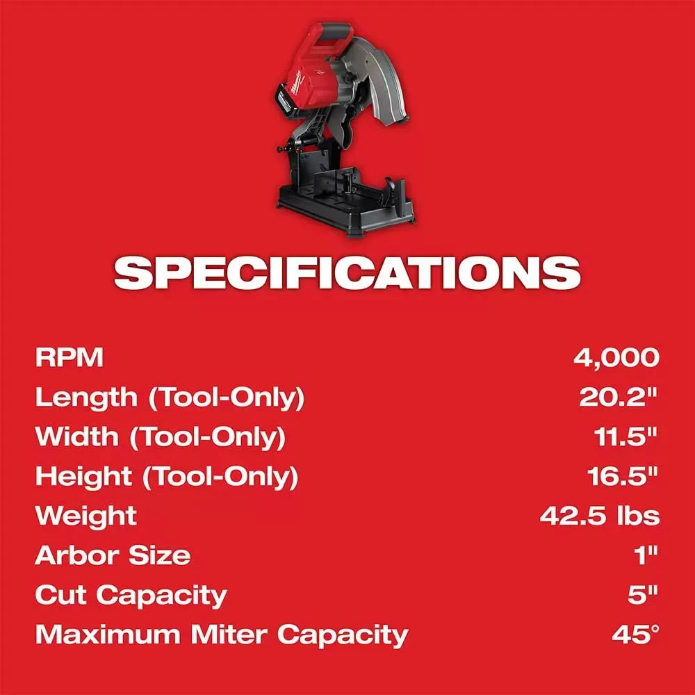 Milwaukee 2990-21HD M18 FUEL 14 Li-Ion Brushless Portable Abrasive Chop Saw Kit