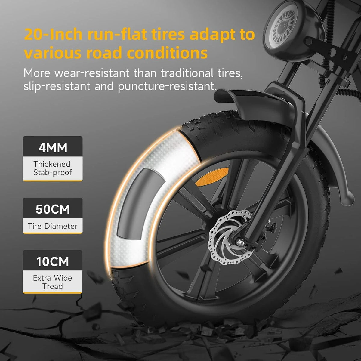 20-Inch Fat Tire Electric Bike, 750W, 48V 18Ah