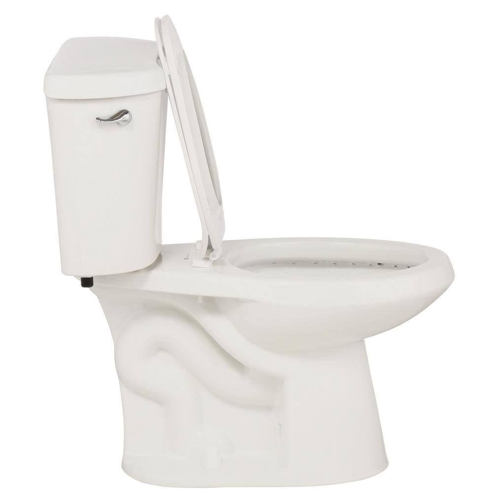 2-Piece 1.28 GPF High Efficiency Single Flush Elongated Toilet in White