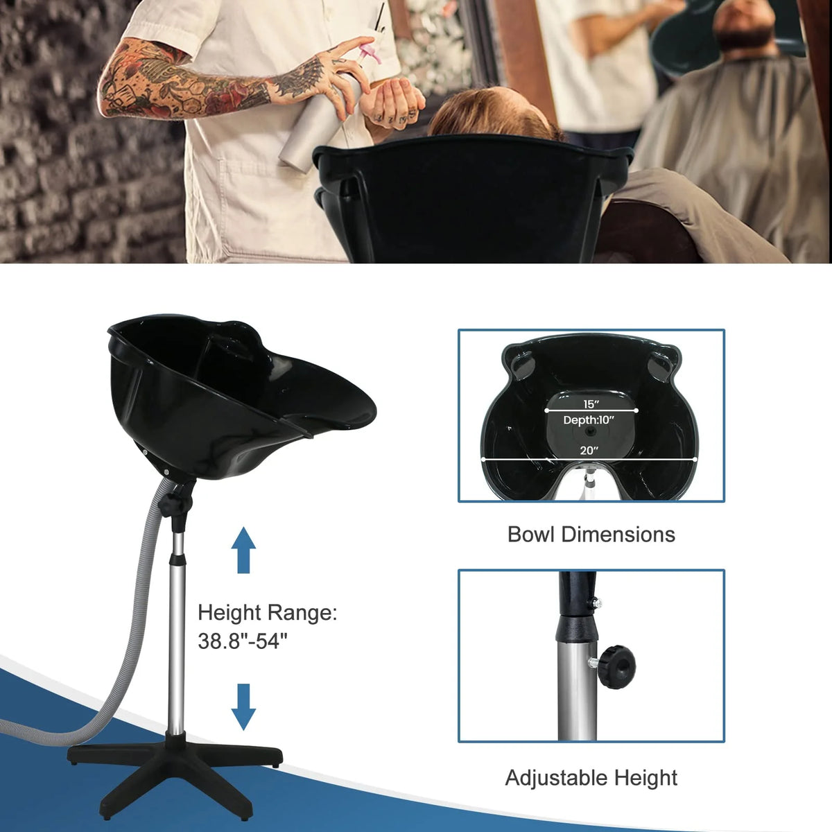 Height Adjustable Portable Shampoo Treatment