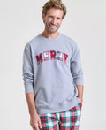 Plaid Appliqué Sweatshirt with Long Sleeves and Hip Length, Crewneck Style