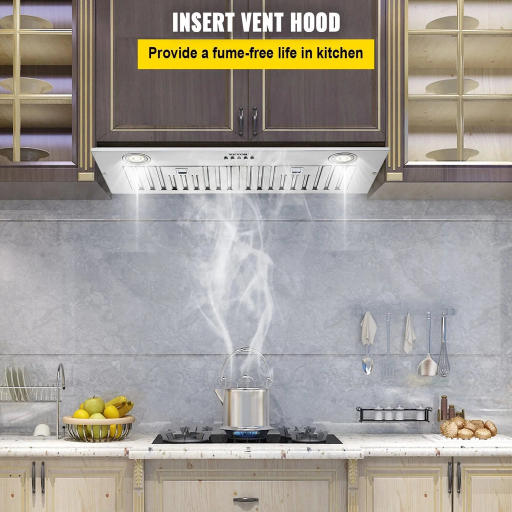ZGBY 30 Built-In/Insert Range Hood 800Cfm 3-Speed Exhaust Fan Kitchen Stove