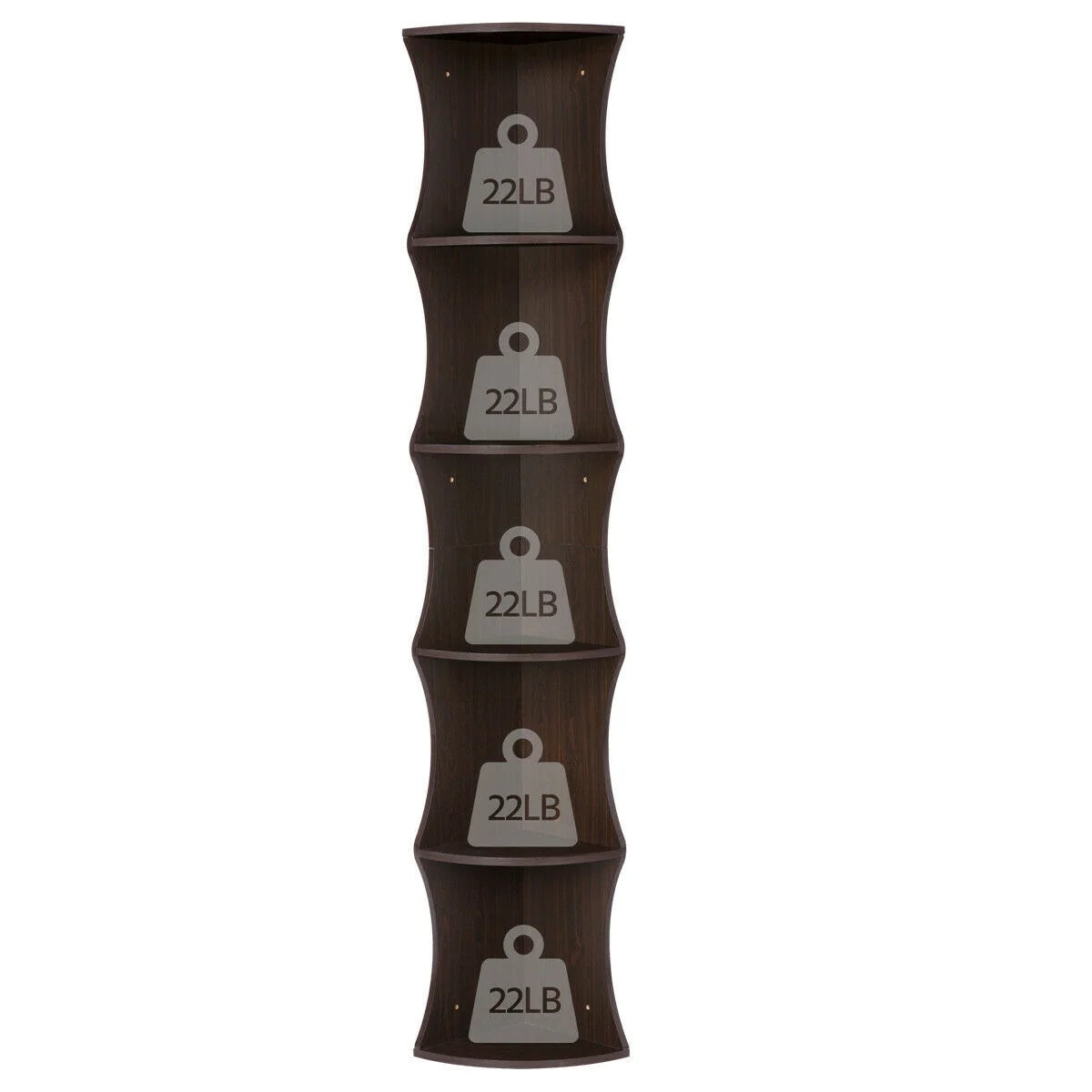Nesuncia 77 H 5 Tier Corner Shelf Plant Stand Open Bookshelf Unique Furniture
