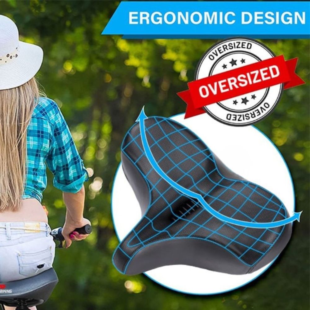 Oversized Bike Saddle with Dual Spring Suspension and Ventilated Foam  Cushion