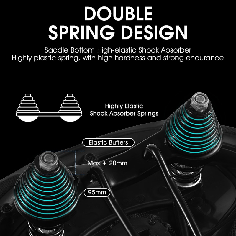 Oversized Bike Saddle with Dual Spring Suspension and Ventilated Foam  Cushion
