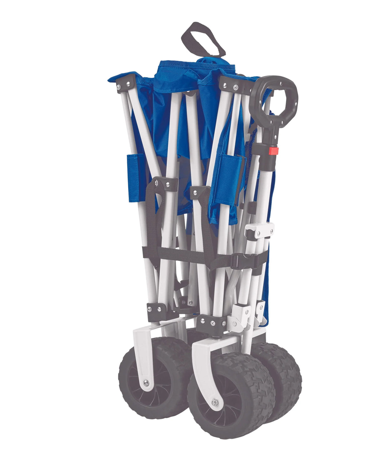 Mainstays Folding All-Terrain Wide-Track Wheeled Beach Wagon， Blue