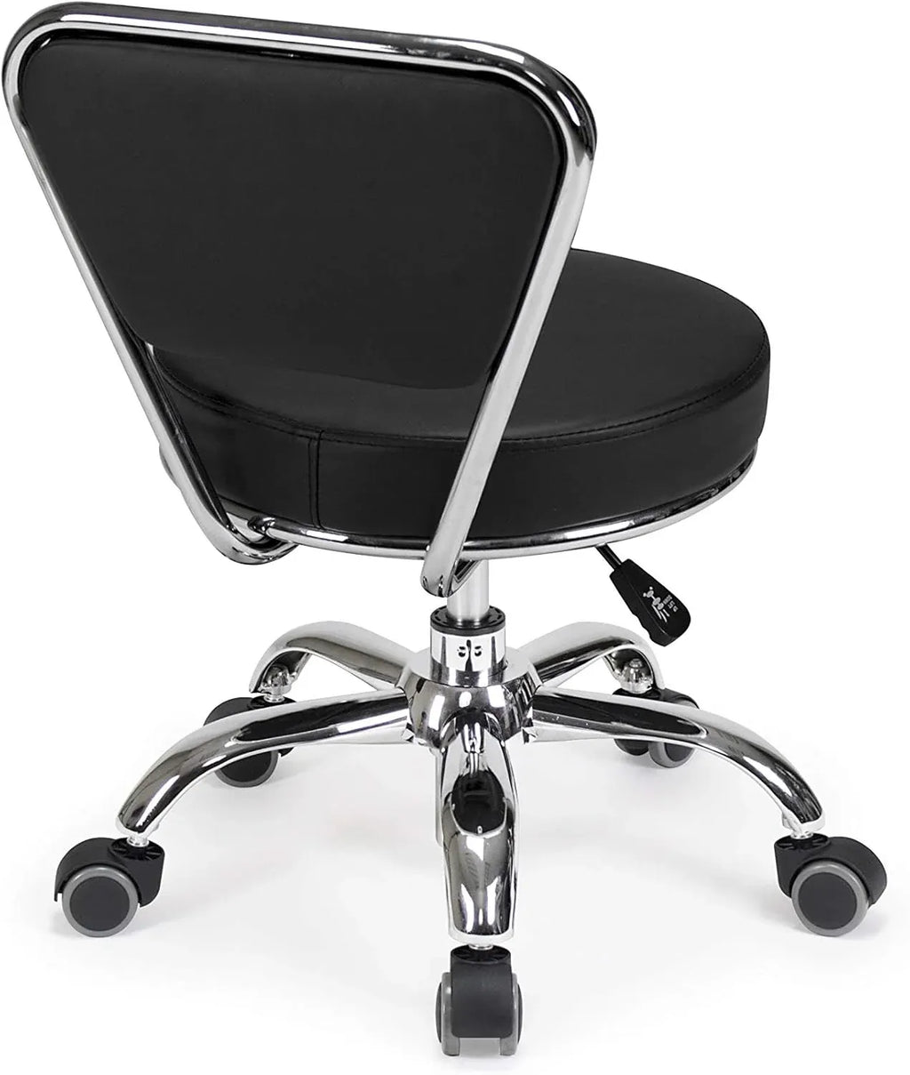 Dayton Garage Rolling Seat (Black) Pneumatic, Short Stool with Adjustable Height 13-15, Perfect for Garage Task, Home Cleaning, Bathroom Short Seat, Technician Task