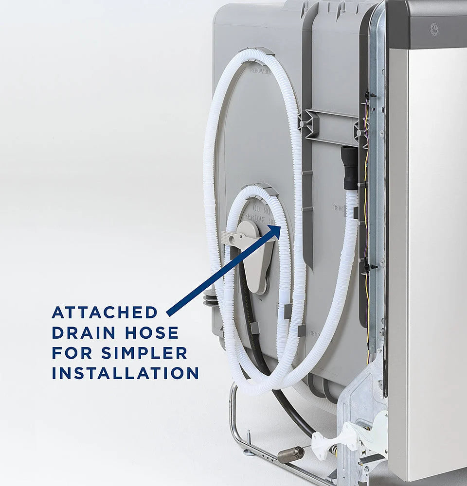 GE - Front Control Built-In Dishwasher with 59 dBA - Stainless steel
