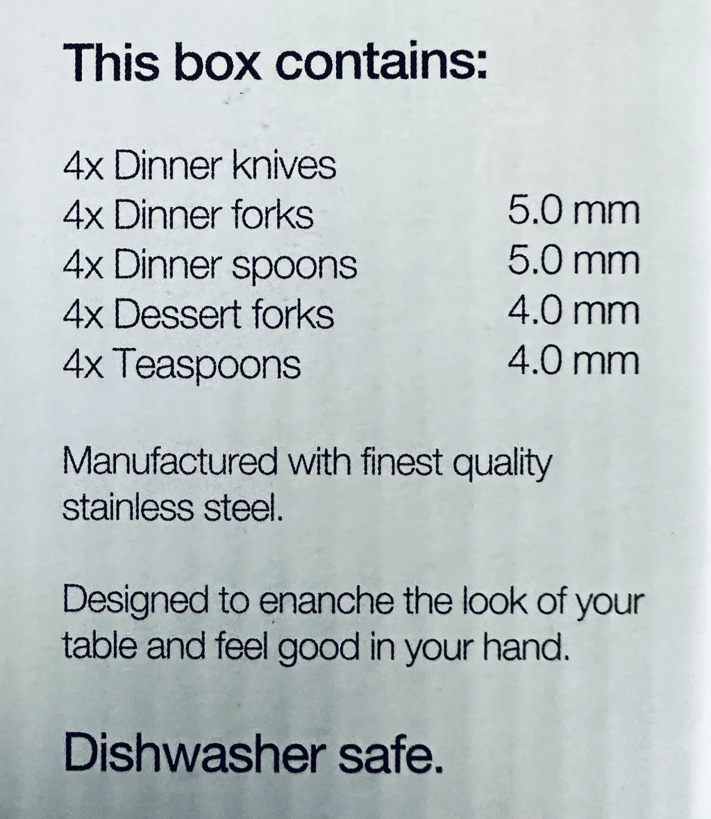20  Stainless Flatware Diamond Set 4 place Settings New Italy