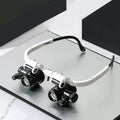 LED Magnifier Headset with Interchangeable 8x/15x/23x Lenses and Dual Adjustable LEDs