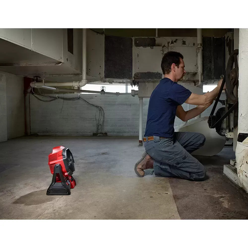 Milwaukee 0886-20 M18 18V 2,350-Rpm Adjustable Jobsite Fan w/Adapter - Bare Tool
