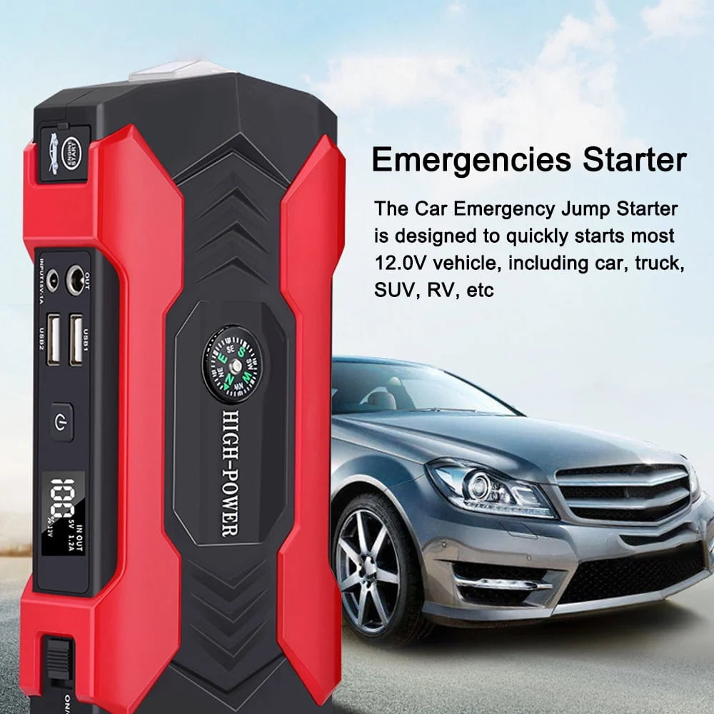 Radirus Emergency power supply,Power 3.0L or USB Display/Safety Jump 12.0V Battery or 1.5L Diesels Hammer/LED Car Support Low-Temperature Dual power supply USB Dazzduo power supply
