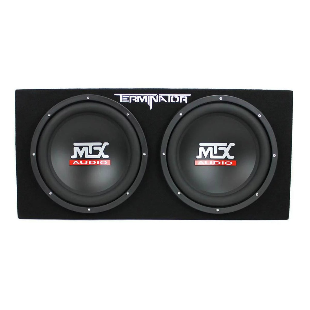 MTX TNE212D 12 Subwoofer (2 Pack) + Monoblock Amplifier (2 Pack) + Amp Wire Kit