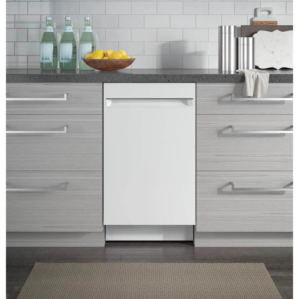 GE Profile - 18 Top Control Built-In Dishwasher with Stainless Steel Tub - White