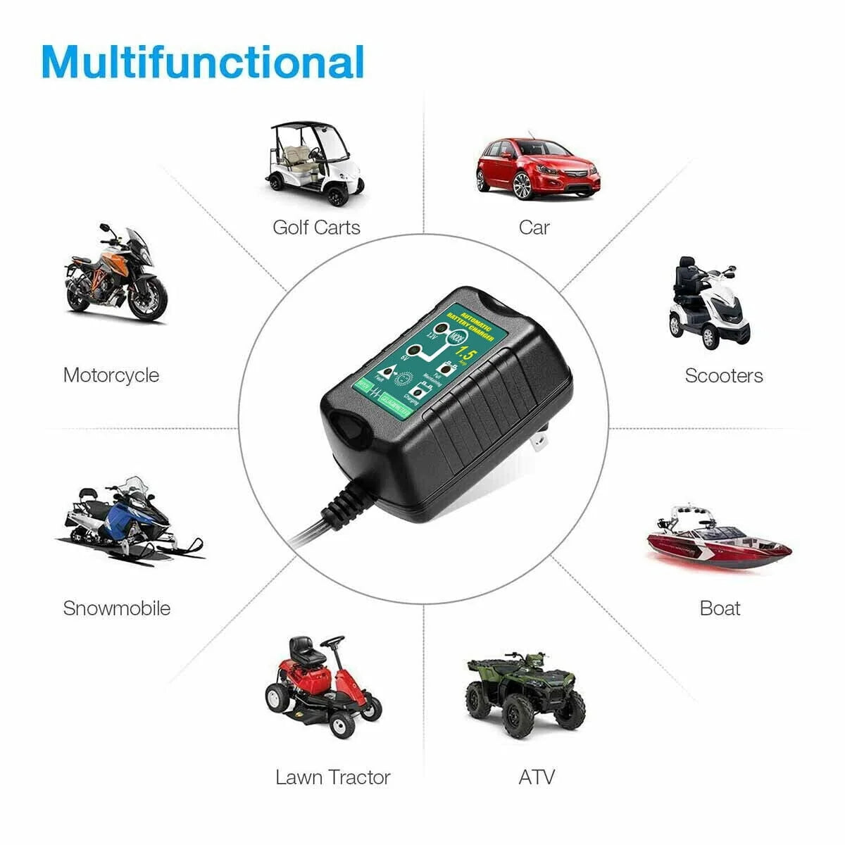 3x Automatic Battery Charger Maintainer Motorcycle Trickle Float For Tender 6V 12V