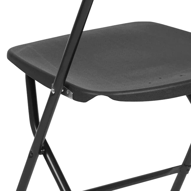 Flash Furniture 10-Pack Black Standard Folding Chair with Solid Seat (Indoor)