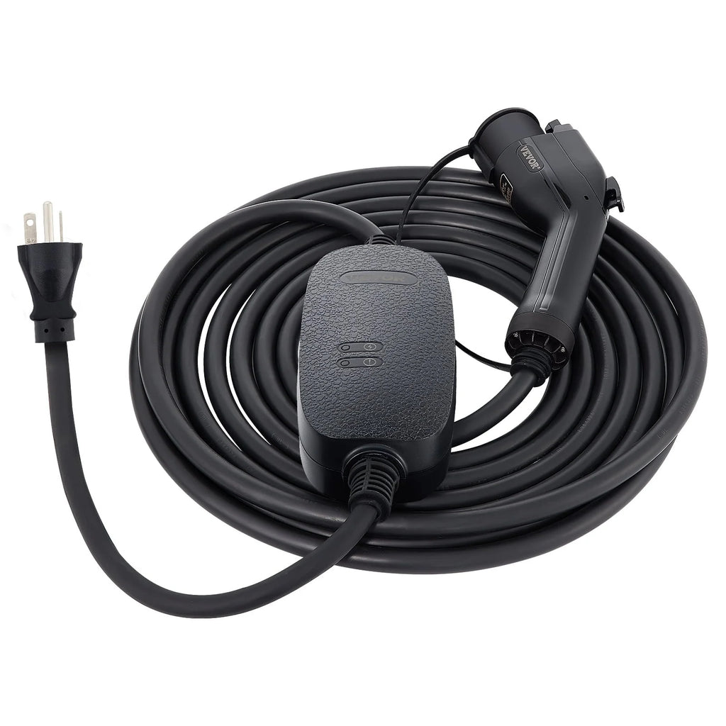 VEVOR Level 2 EV Charger, 16 Amp 110V-240V 3.84 kW, Portable Electric Vehicle Charger with 25 ft Charging Cable NEMA 6-20 Plug, SAE J1772 Standard Plug-in Home EV Charging Station for Electric Cars