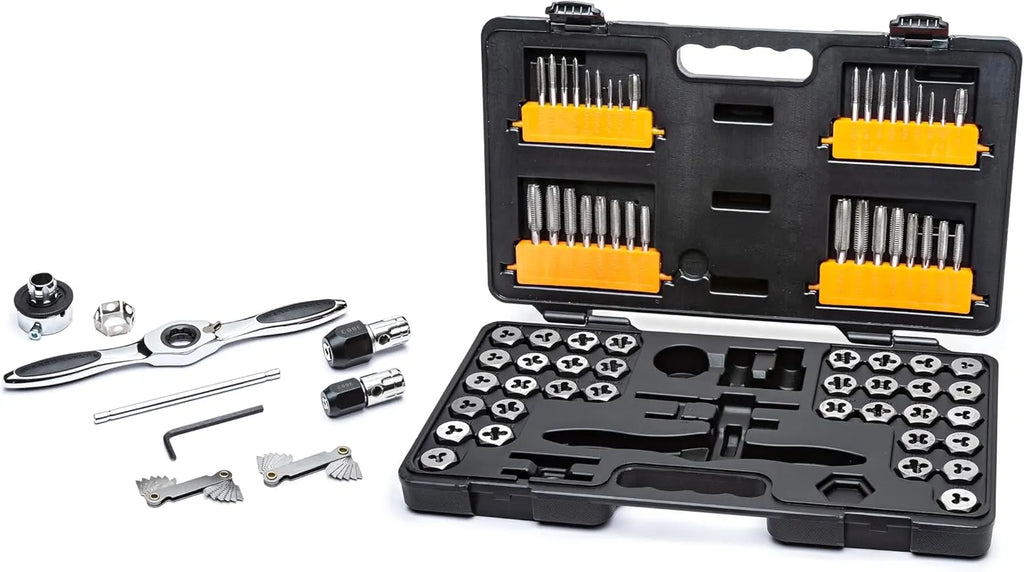 77 Piece SAE/Metric Ratcheting Tap and Die Set -3887