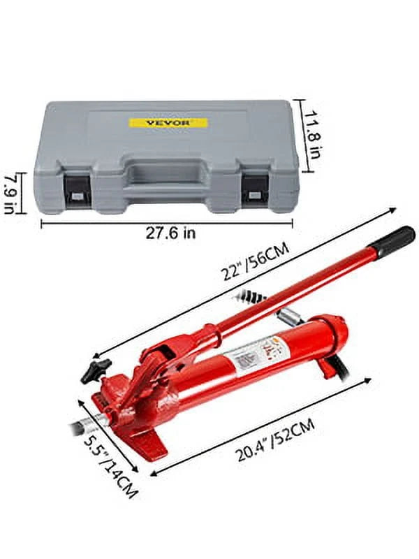 VEVOR 12 Ton Porta Power Kit 2M Hydraulic Car Jack Ram 5.3 inch Lifting Height Autobody Frame Repair Power Tools for Loadhandler Truck Bed Unloader Farm and Hydraulic Equipment Construction