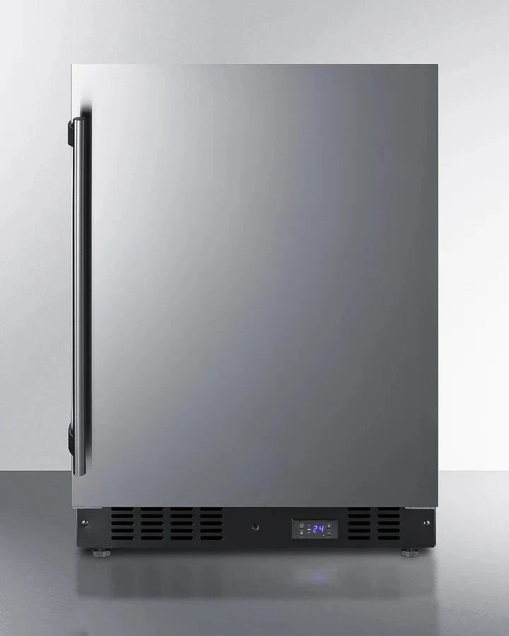 24 Wide Built-In All-Freezer With Icemaker, Black Cabinet