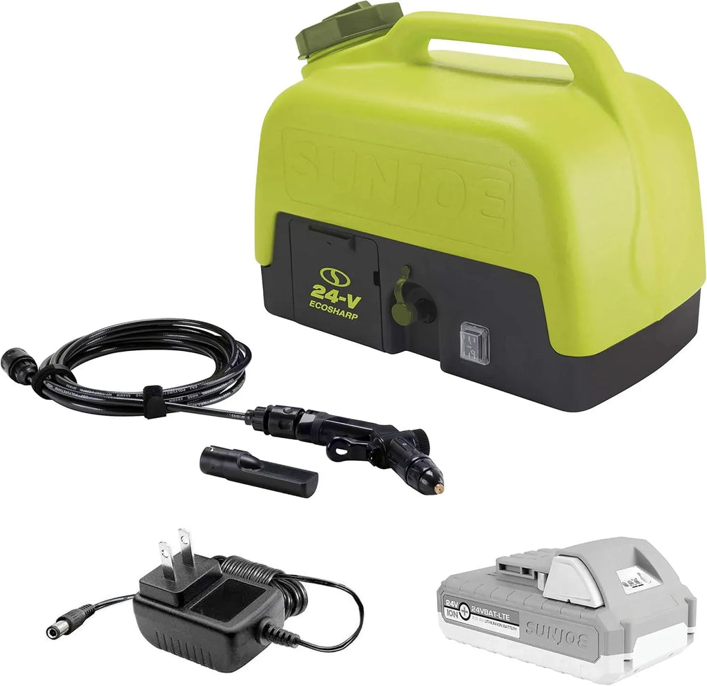 Sun Joe Cordless Portable Spray & Pressure Washer w/ Battery & Charger, 24V WA24C-LTE
