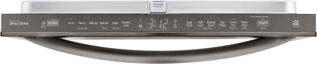 LG - 24 Top-Control Built-In Smart Wifi-Enabled Dishwasher with Stainless Steel Tub, Quadwash, and 3rd Rack - Black stainless steel