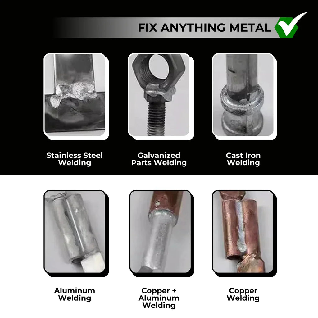 Low Temp Metal Repair Rods with Low Activation Heat and Multi-Metal Bonding, Compact Kit