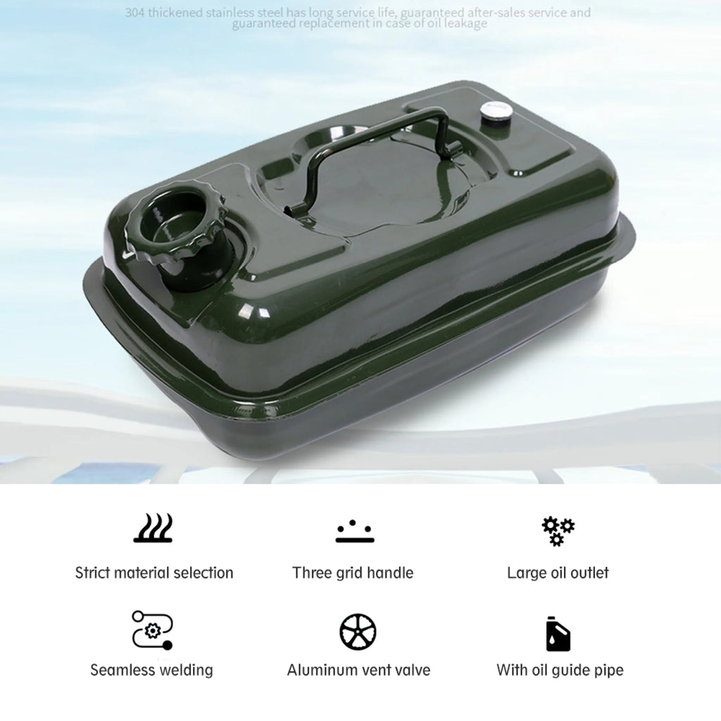 EUBUY 3L Metal Jerry Can with Iron Cap Motorcycle Canister Holder Storage Tank with Handle for Water Petrol Oil Water Alcohol