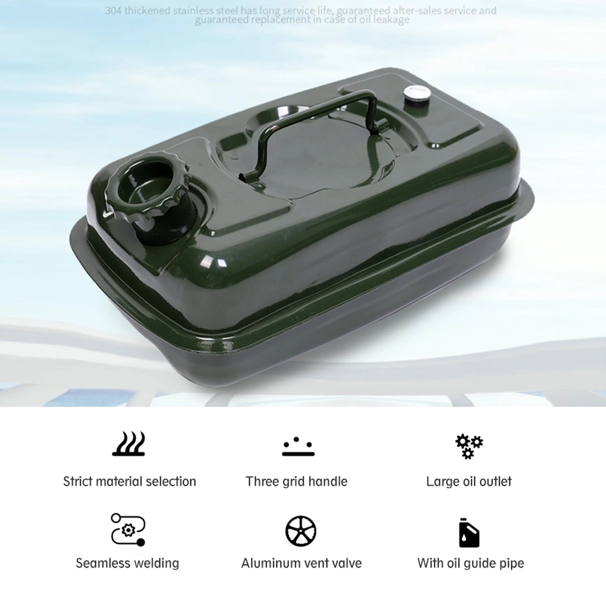 EUBUY 3L Metal Jerry Can with Iron Cap Motorcycle Canister Holder Storage Tank with Handle for Water Petrol Oil Water Alcohol