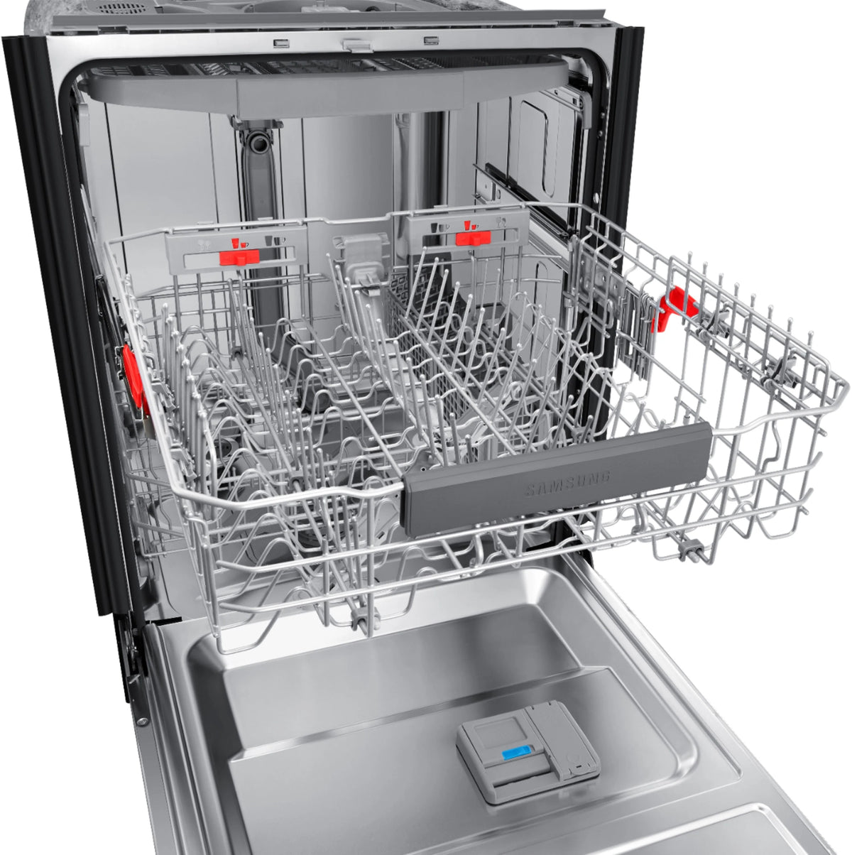 Samsung - StormWash 24 Top Control Built-In Dishwasher with AutoRelease Dry, 3rd Rack, 42 dBA - Black stainless steel