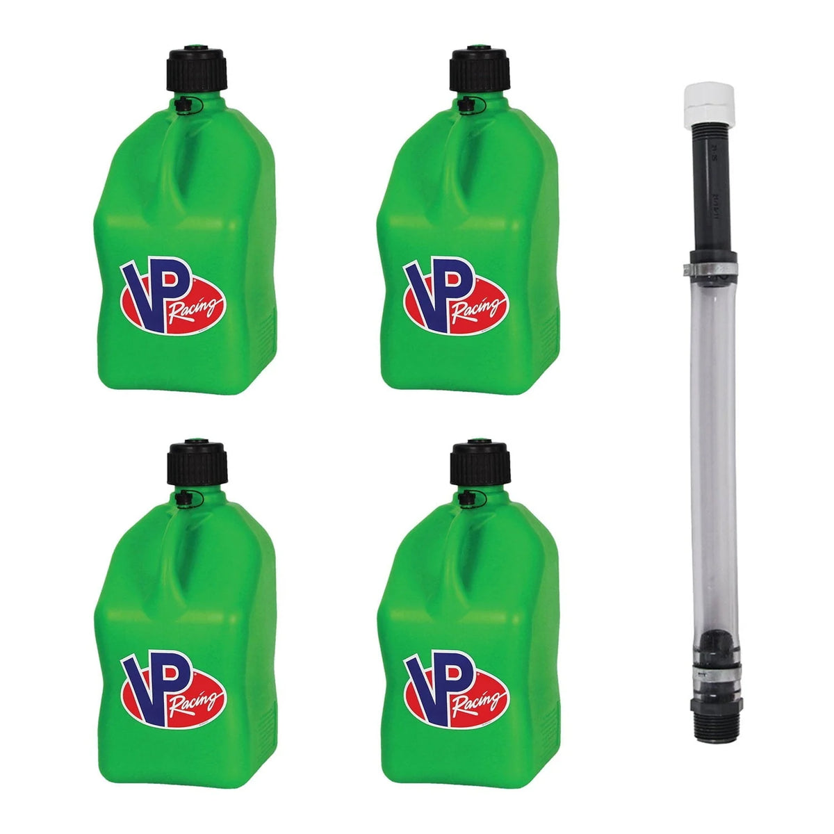 VP Racing Fuels 5.5 Gal Utility Jugs (4 Pack) with 14 Inch Hose, Green