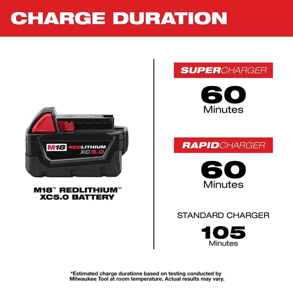 Milwaukee 48-11-1852 M18 18V 5.0Ah REDLITHIUM XC Extended Battery - 2pk