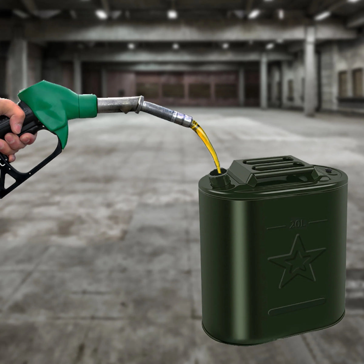 EUBUY 10L Green Metal Jerry Can Store Container for Petrol Oil Water Alcohol