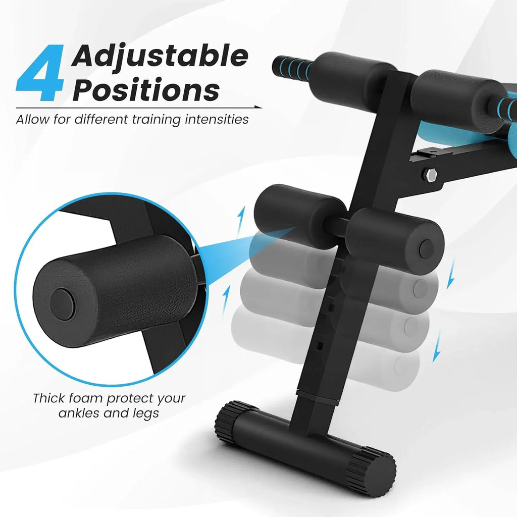 Sit up Bench, Folding Adjustable Workout Bench for Ab Exercise, Curved Incline/Decline Slant Bench, Foldable Strength Training Weight Bench, Situps Abs Workout Equipment