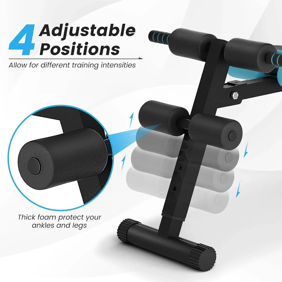 Sit up Bench, Folding Adjustable Workout Bench for Ab Exercise, Curved Incline/Decline Slant Bench, Foldable Strength Training Weight Bench, Situps Abs Workout Equipment