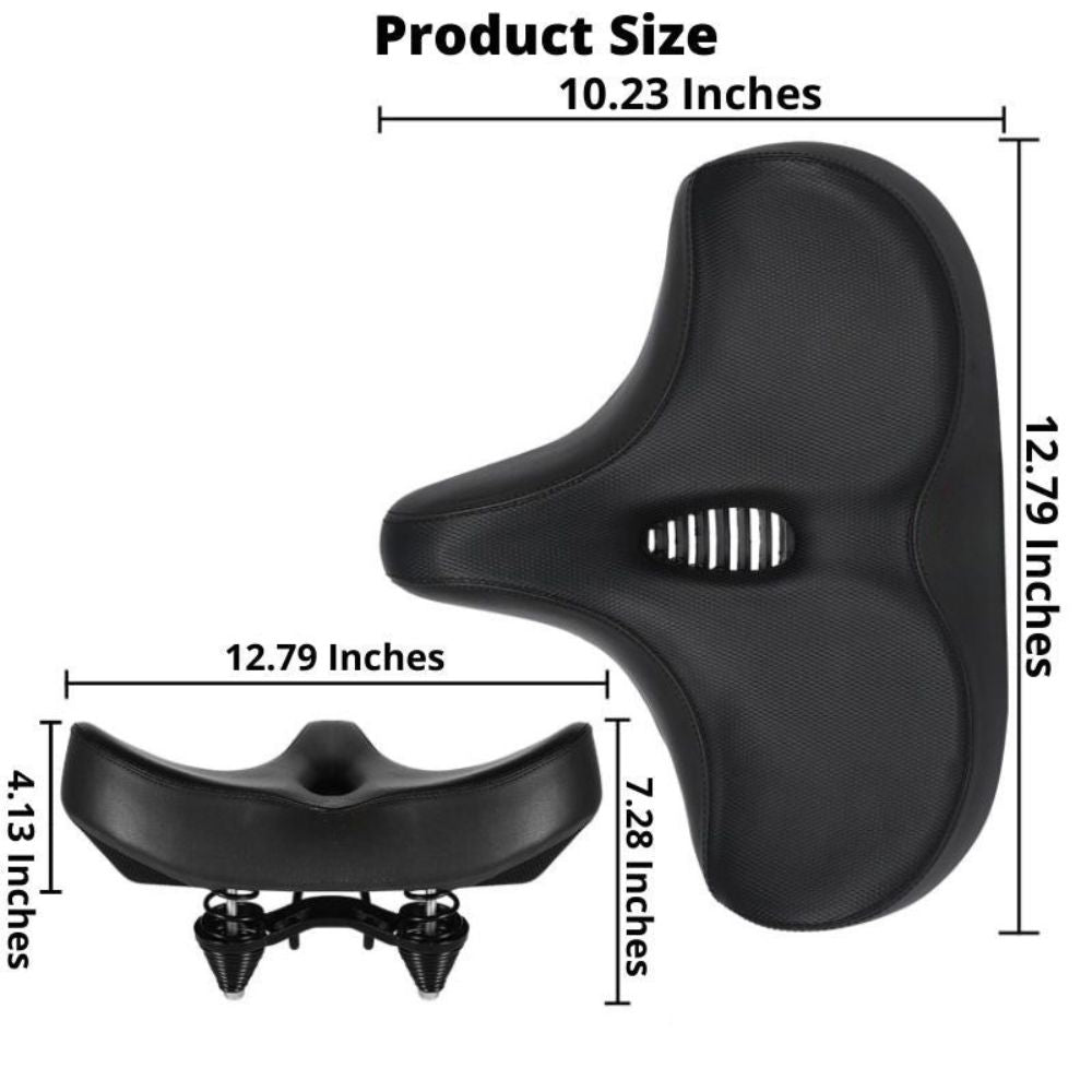 Oversized Bike Saddle with Dual Spring Suspension and Ventilated Foam  Cushion