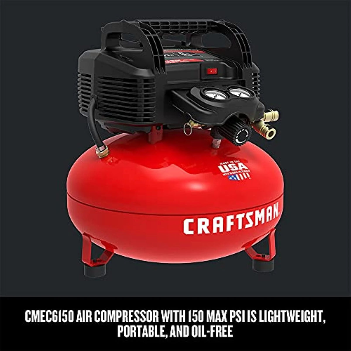 Craftsman 6 gal. Pancake Portable Brad Nailer and Air Compressor Combo Kit 150 psi 0.8 hp - Case Of: 1