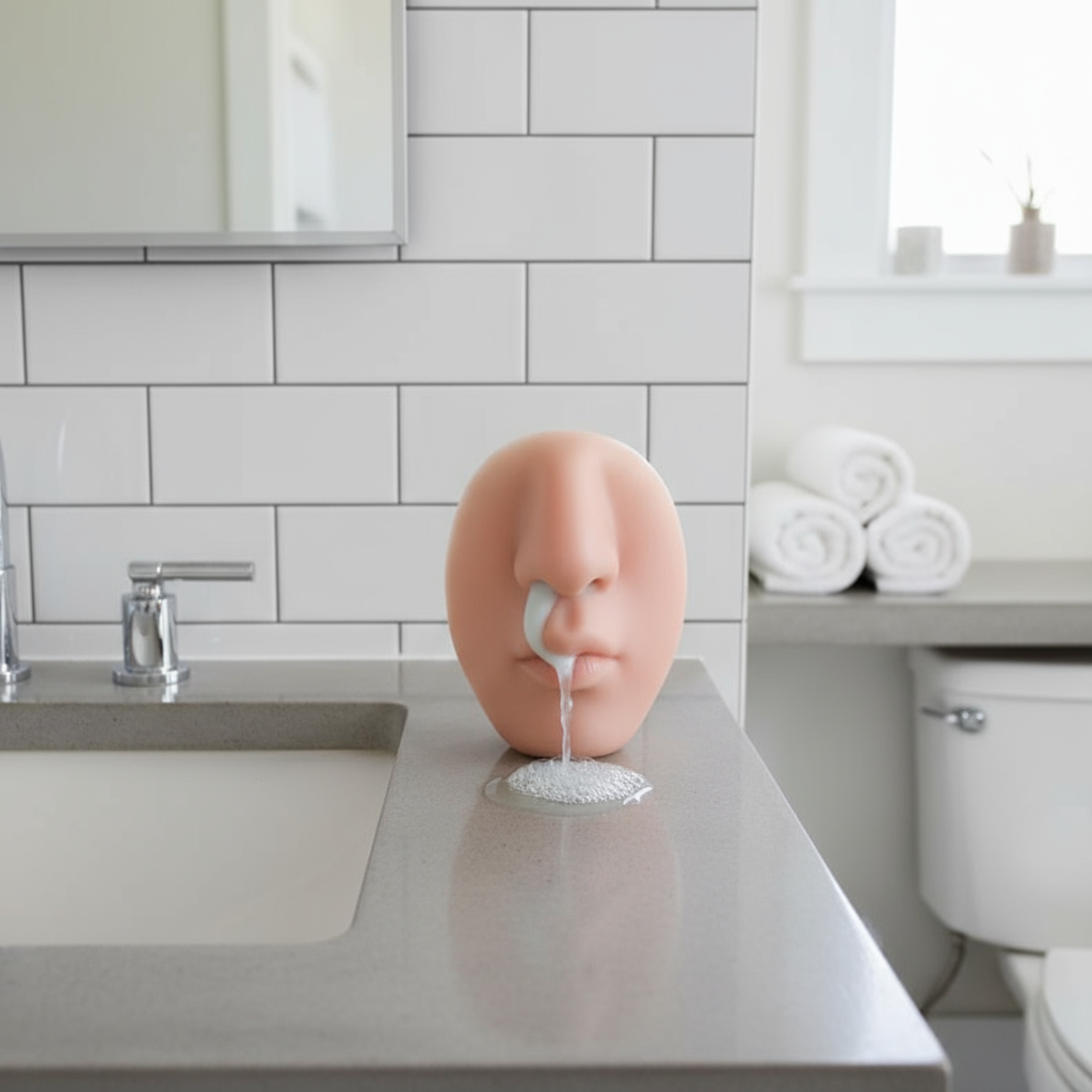 Nose Soap Dispenser with Squeeze Silicone and Adhesive Mount, Lifelike Prank