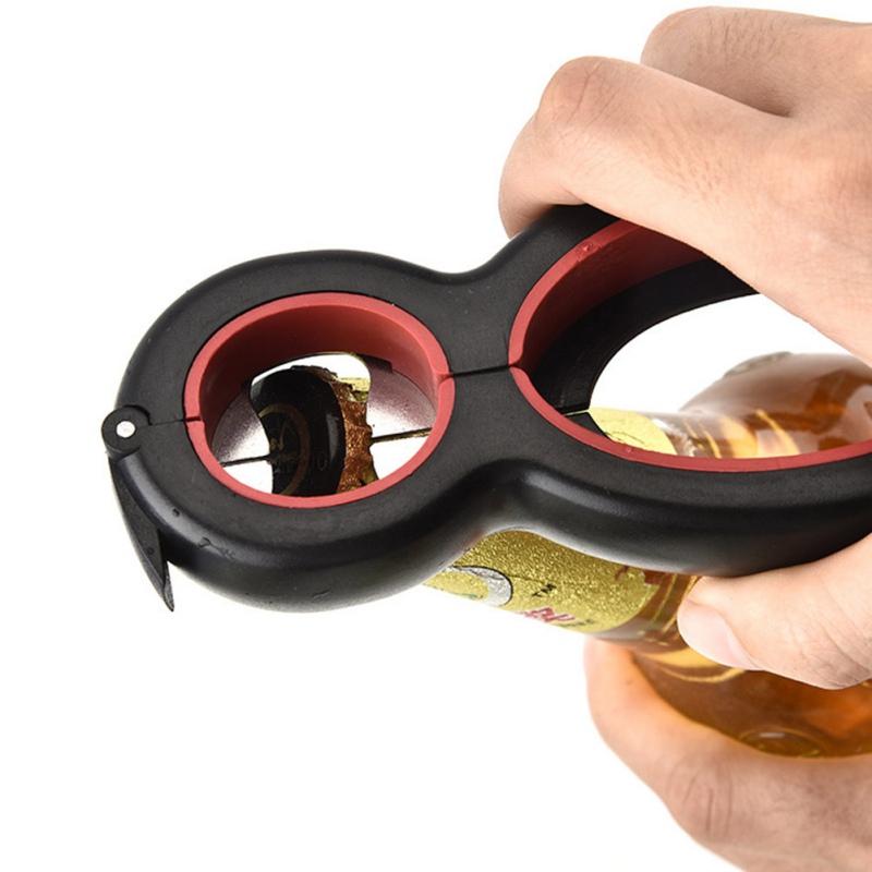 Multi Function Jar Opener with Non-Slip Grip and Bottle Cap Opener, Recessed Bag Cutter