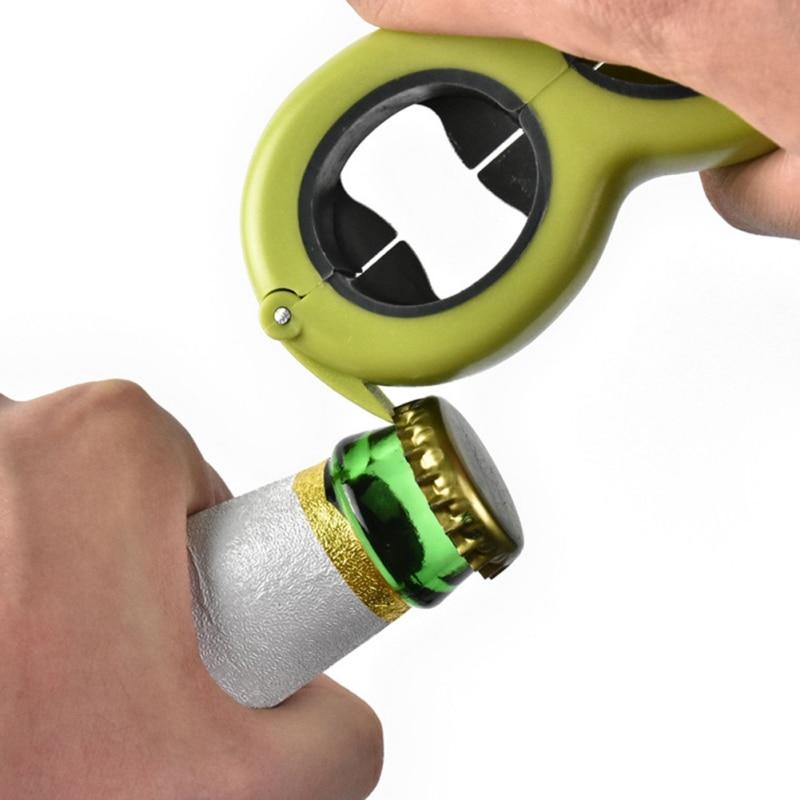 Multi Function Jar Opener with Non-Slip Grip and Bottle Cap Opener, Recessed Bag Cutter