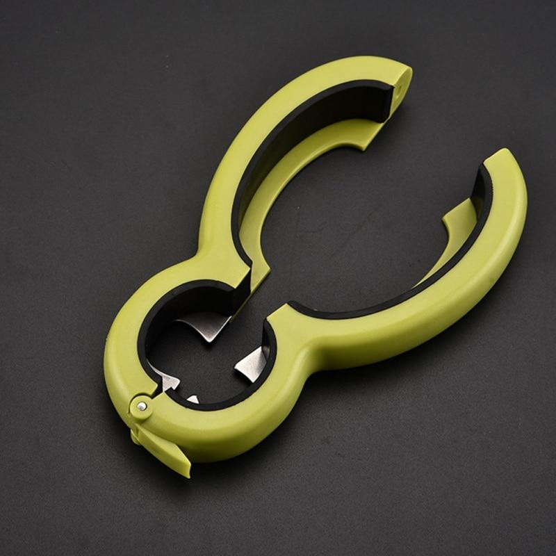 Multi Function Jar Opener with Non-Slip Grip and Bottle Cap Opener, Recessed Bag Cutter